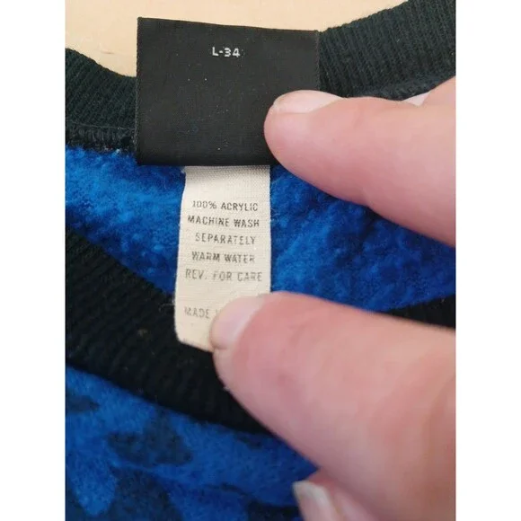 Vintage 90s Directions By Block Sweatshirt Womens S Blue Pizza Print *flaw - Picture 5 of 8